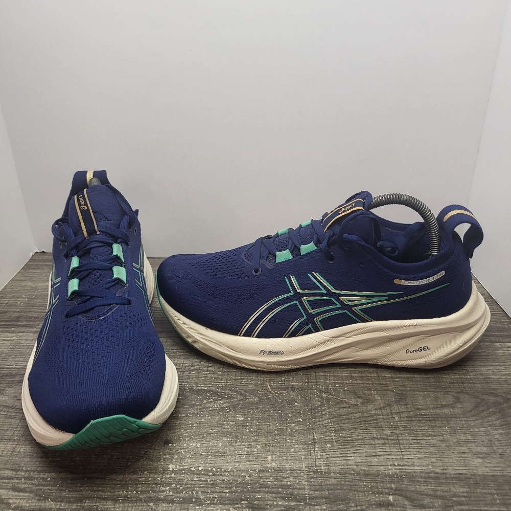 Asics Gel Nimbus 26 Shoes Blue Sneakers Running Shoes Women's Size 9.5 Wide